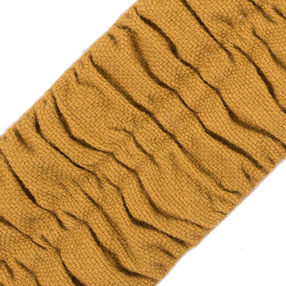 Italian Mustard Ruched Stretch Wool Trimming - 2.375