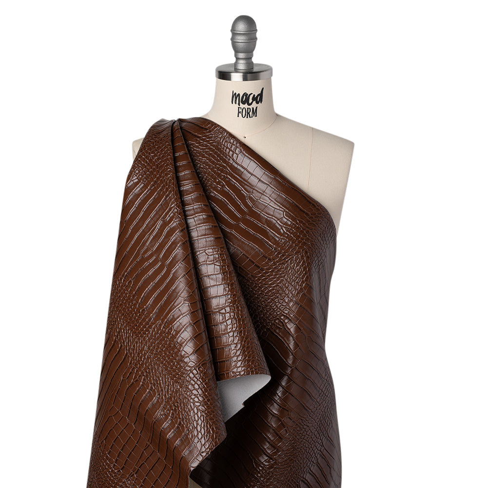 Crocodile Faux Leather Vinyl - Brown - Kristin Collection - Joann Fabrics