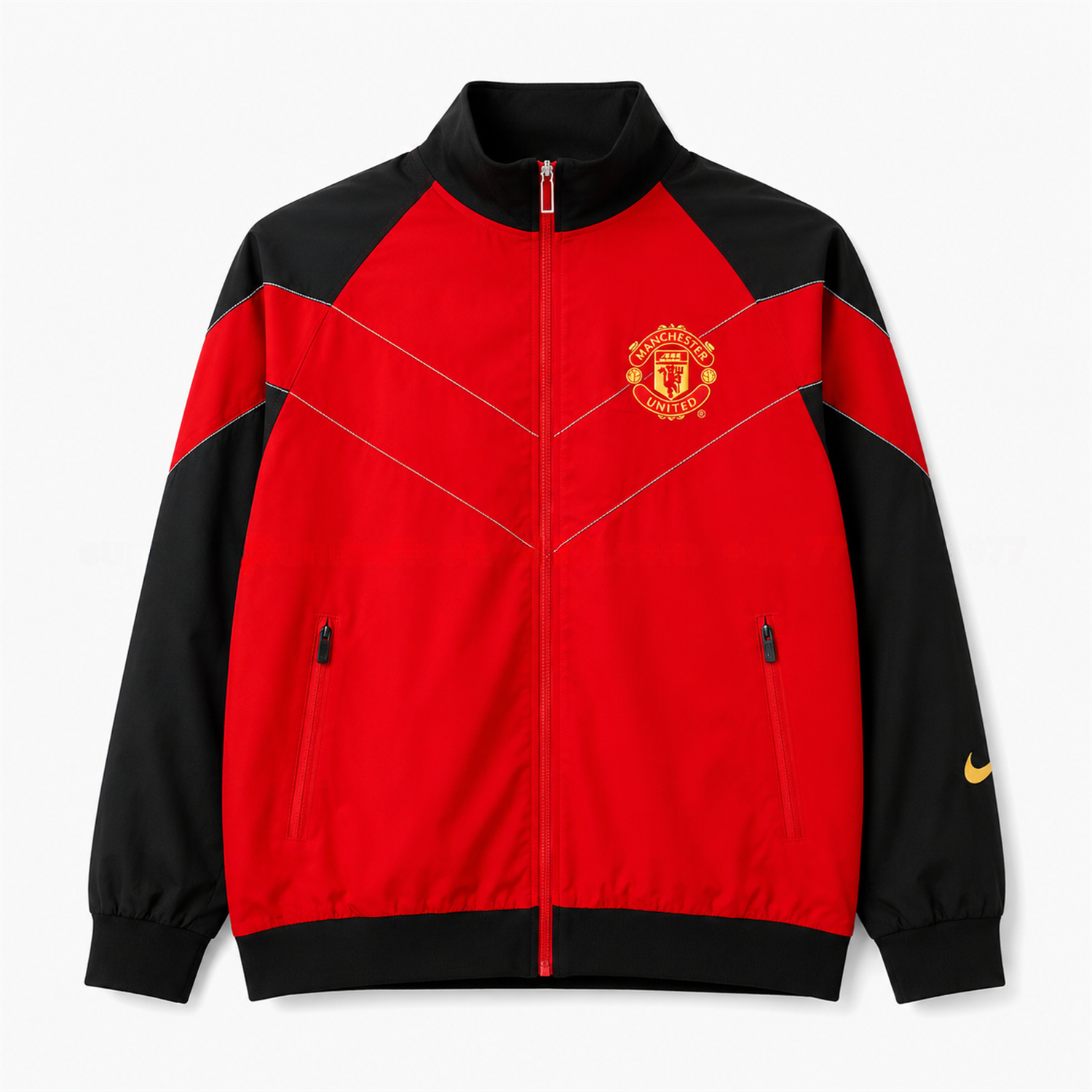 Retro Manchester United 2006-07 Windbreaker Jacket - Red With Black Sleeve - UnitedFutballJersey