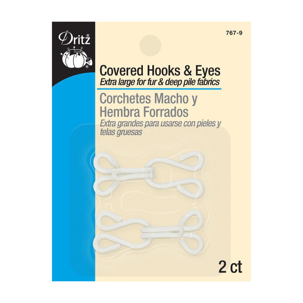 Dritz Covered Hooks & Eyes - White Extra Large - 2 Sets - Joann Fabrics