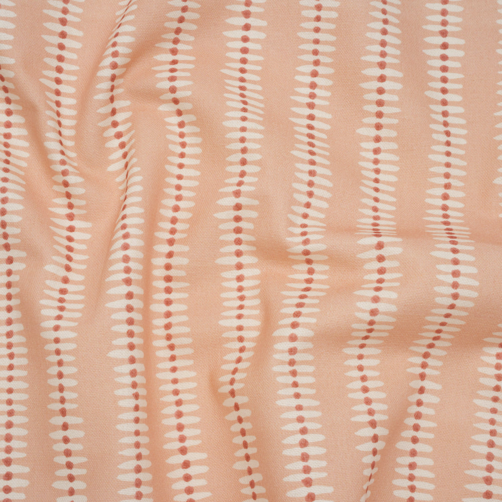 Cotton and Linen Canvas Print - Raspberry Dash and Dot Stripes - British Imported - Joann Fabrics