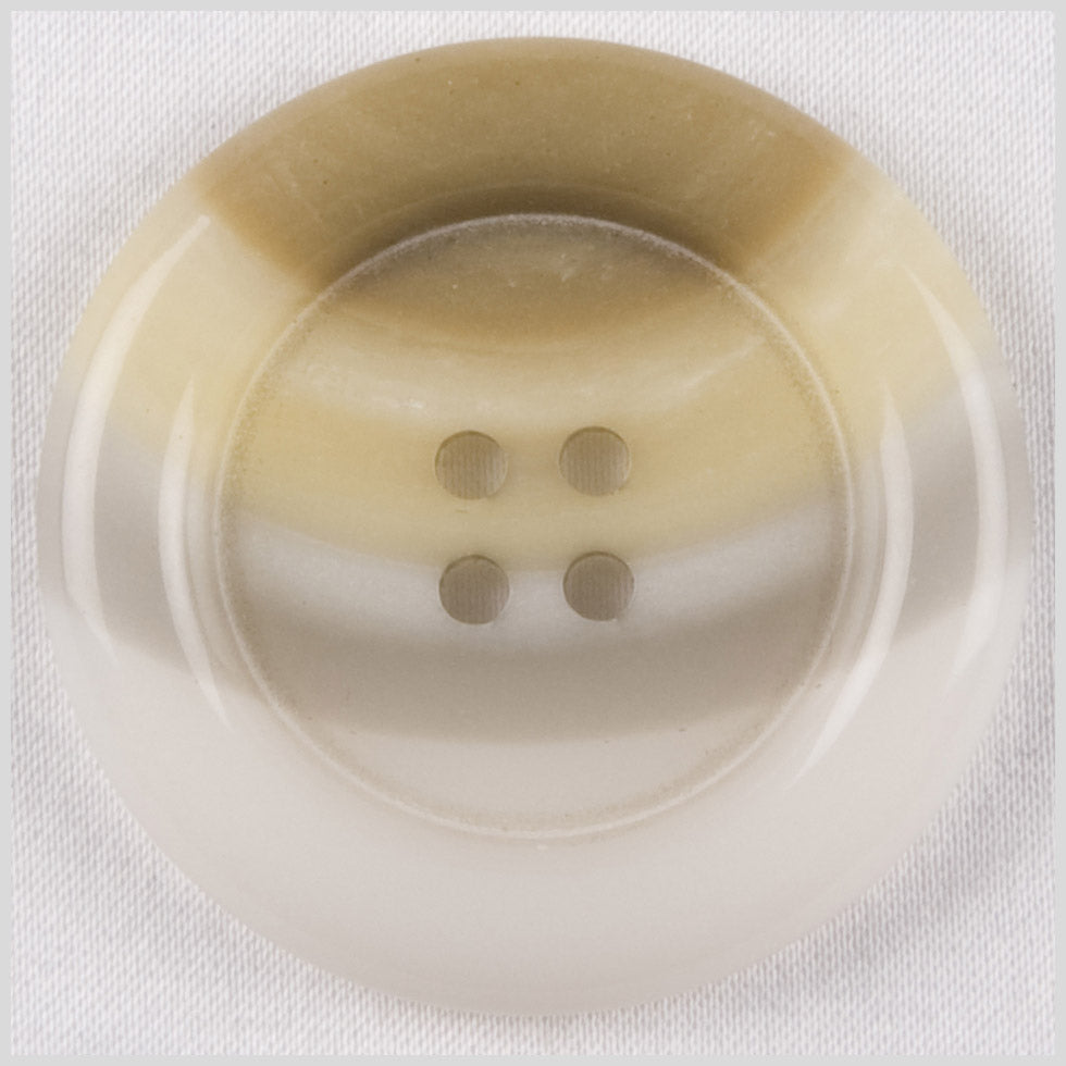 Plastic 4-Hole Button - 48L/30.5mm - Beige and Ivory Curved Stripes Rolled Rim - Joann Fabrics