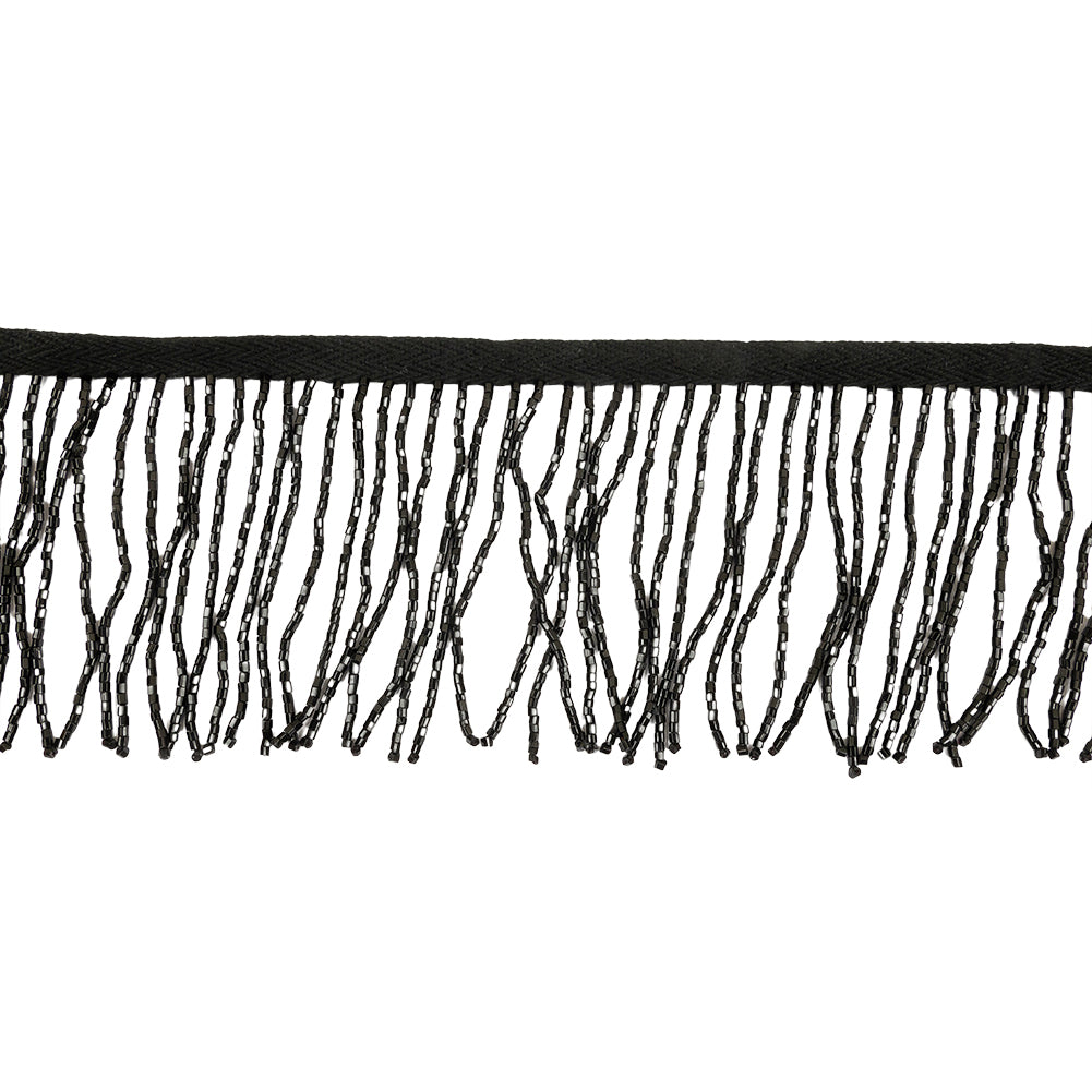 Vintage Black Chop Beaded Fringe - 3