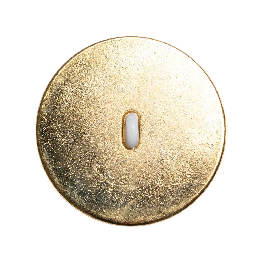 Domed Plastic Shank Back Button - White and Metallic Gold Faceted - 44L/28mm - Joann Fabrics
