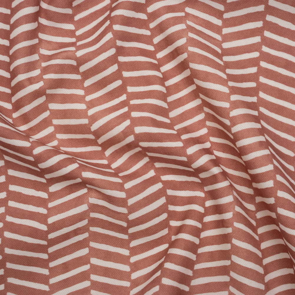 Brushed Cotton and Linen Canvas Print - Berry Painted Herringbone - British Imported - Joann Fabrics