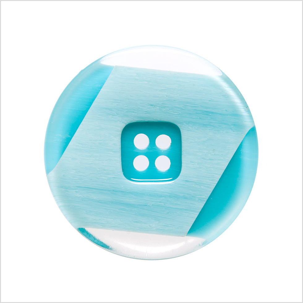 Italian Teal Abstract Semi-Clear 2-Hole Plastic Button - 44L/28mm - Joann Fabrics