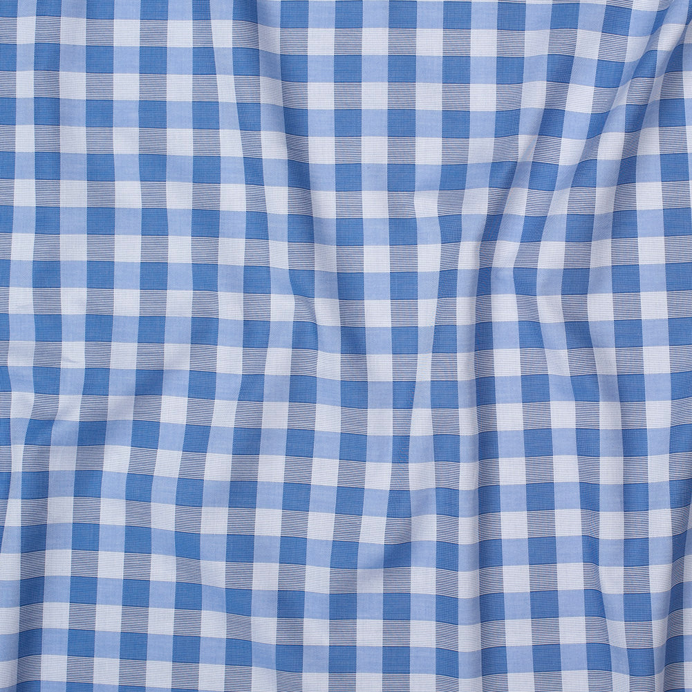 Premium Pale Iris and Royal Blue Plaid Single Ply Cotton Shirting - Joann Fabrics