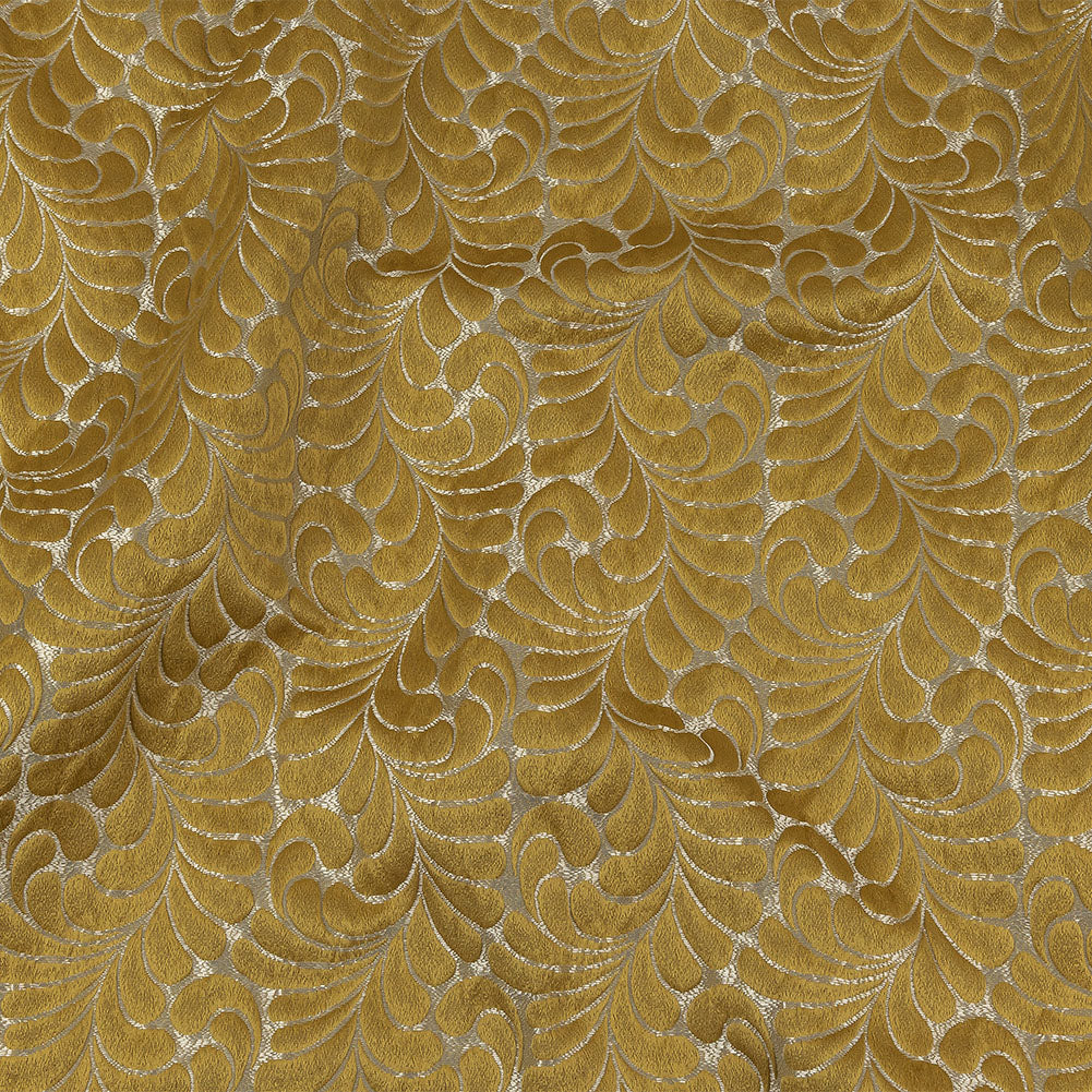 Satin-Faced Jacquard - Zest Fern Leaves - British Imported - Joann Fabrics