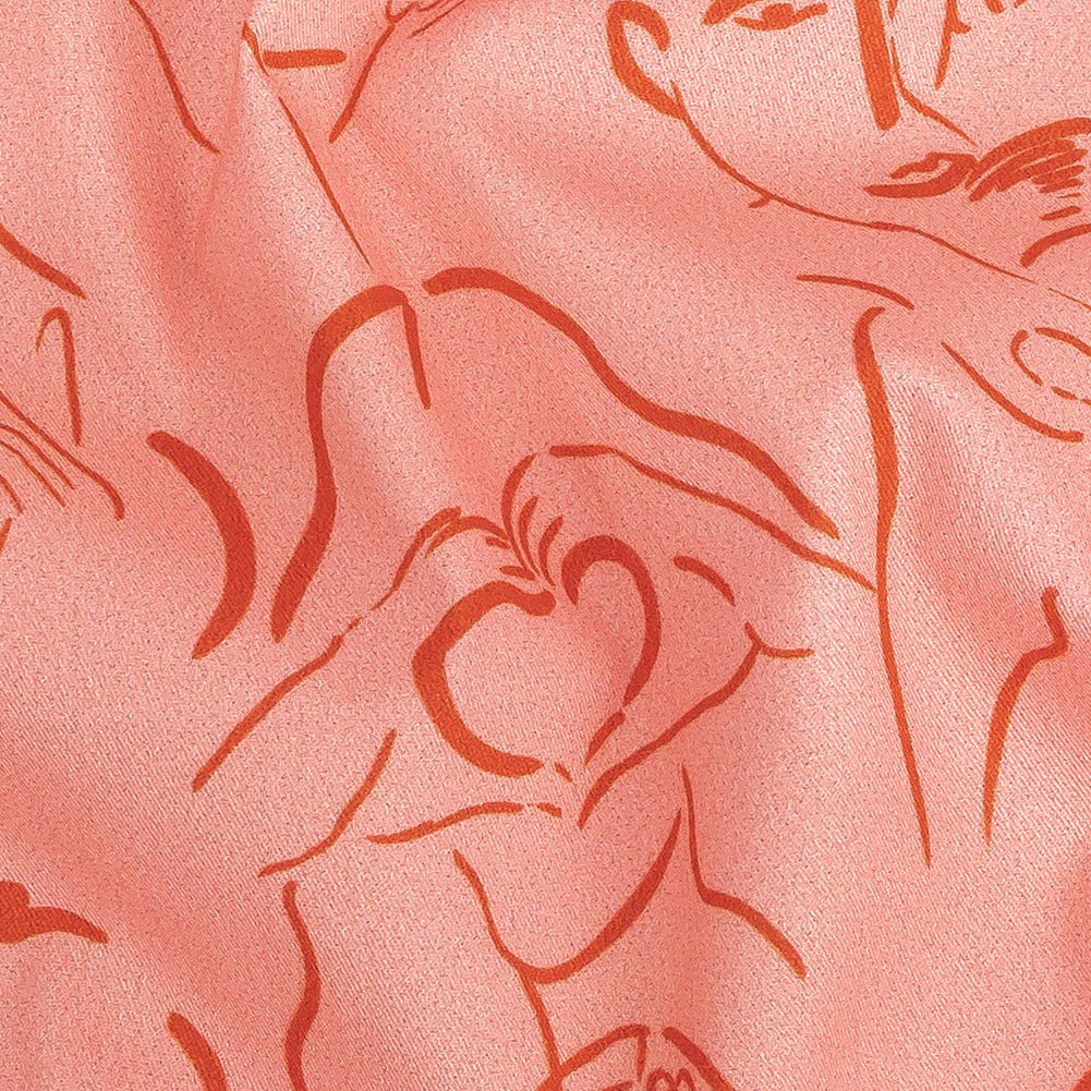 Mood Exclusive Pink Language of Love Stretch Brushed Cotton Twill - Joann Fabrics