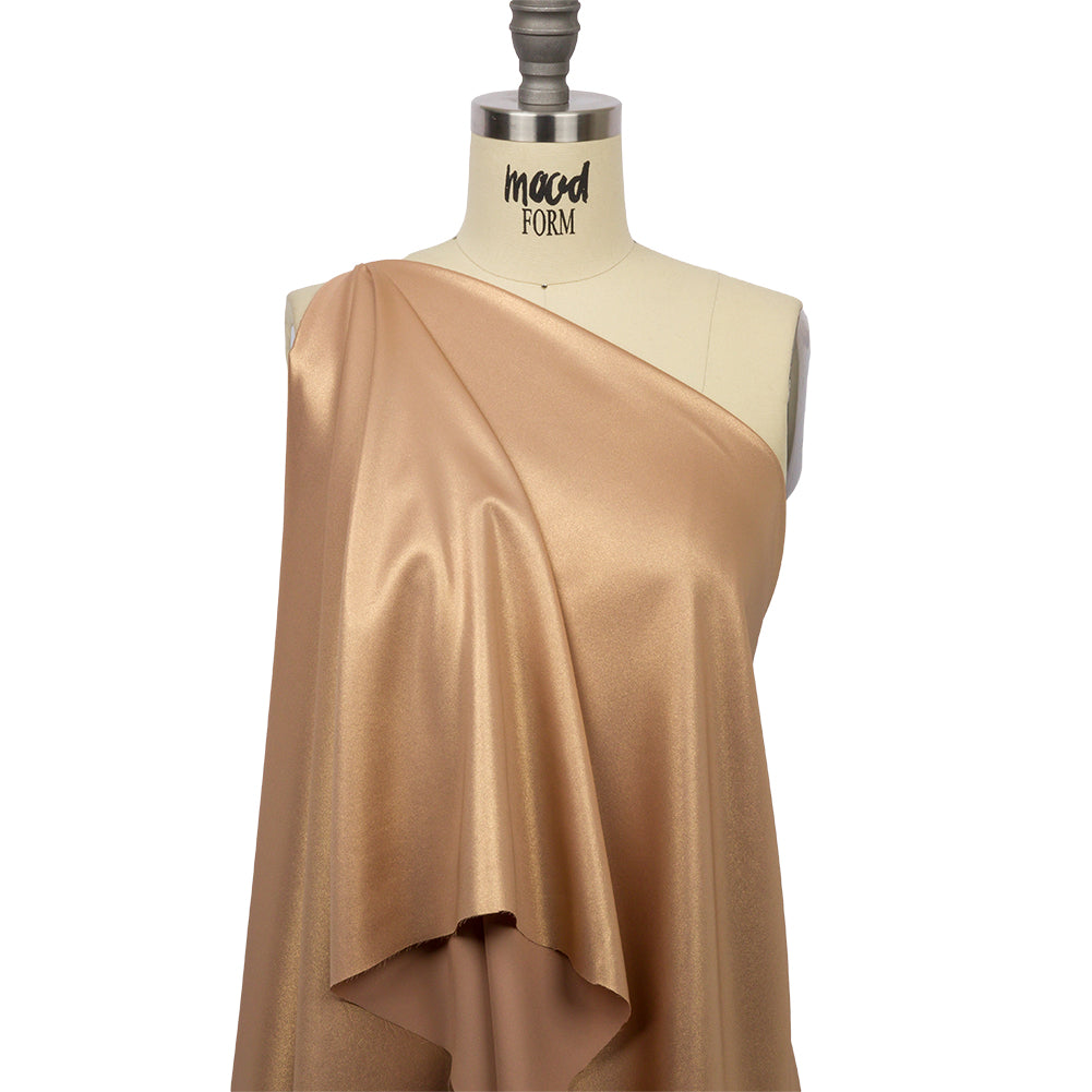 Ultra-Smooth Polyester Georgette with Foiling - Tan and Gold - Valeria Collection - Joann Fabrics