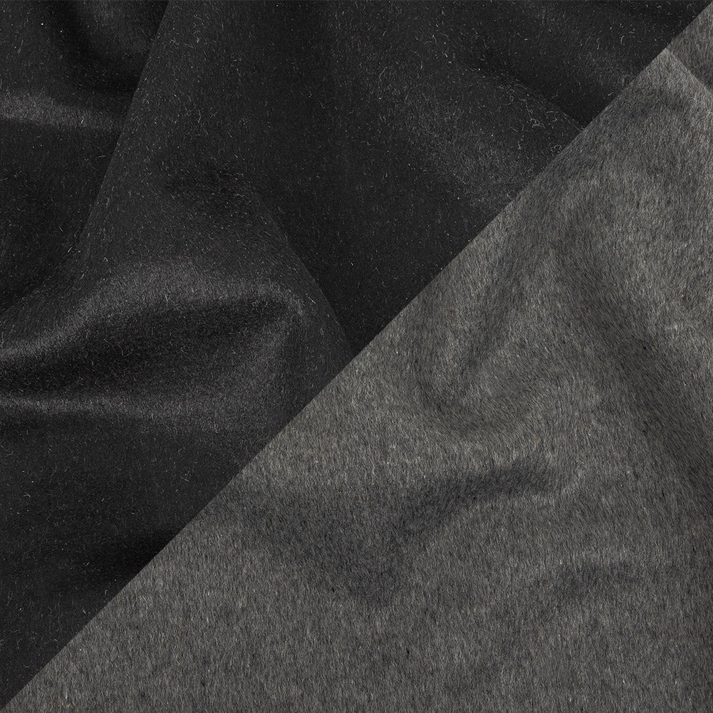 Black and Heathered Granite Gray Double-Faced Wool and Cashmere Double Cloth - Joann Fabrics