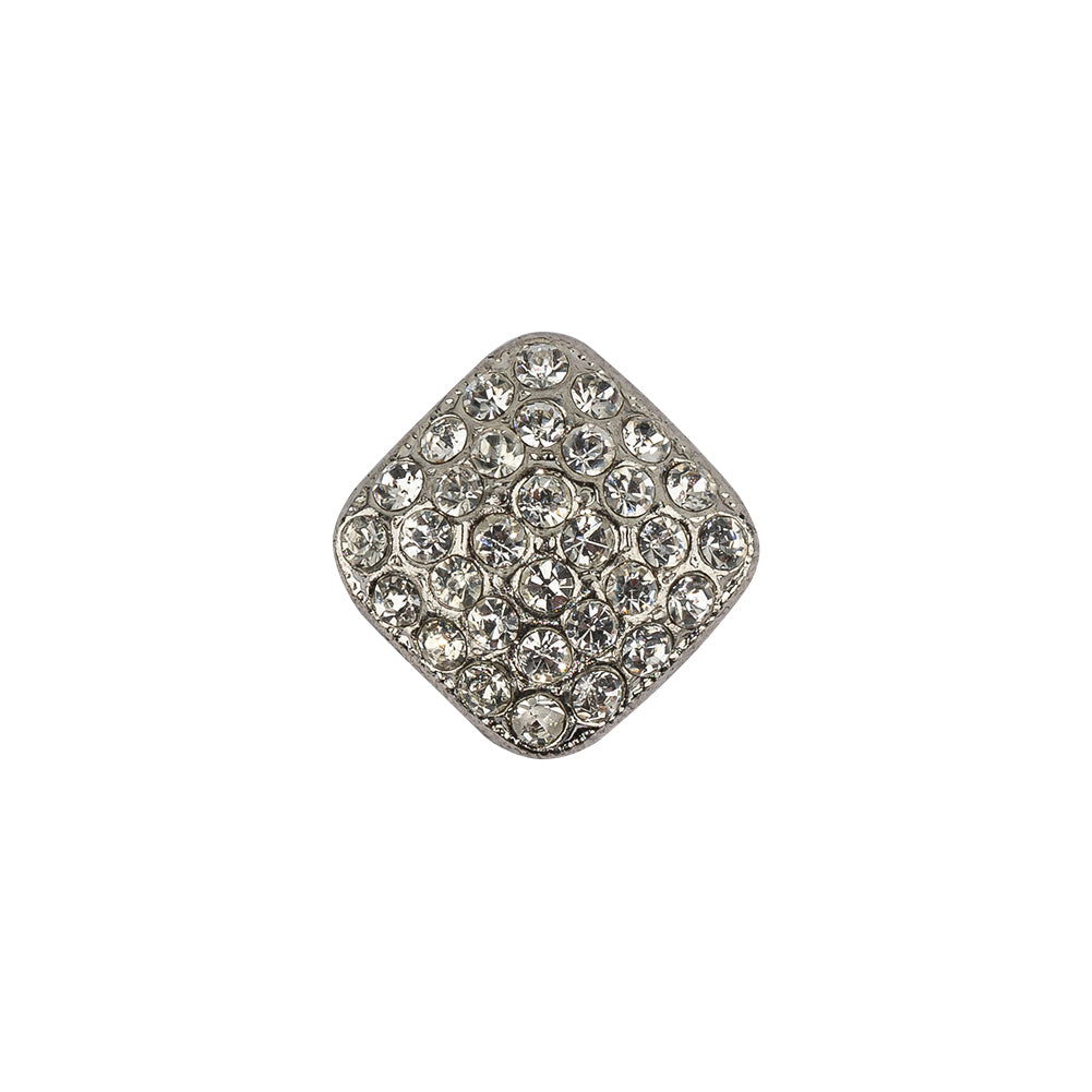 Vintage Swarovski Crystal Rhinestones and Silver Metal Square Shank Back Button - 25L/16mm - Joann Fabrics