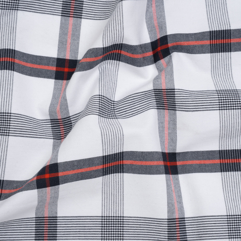 Cotton Oxford Shirting - Midnight Blue, Red and White Plaid - Deadstock - Joann Fabrics