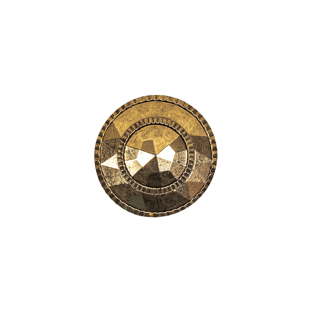 Gold Fancy Faceted Shank Back Plastic Button - 24L/15mm - Joann Fabrics