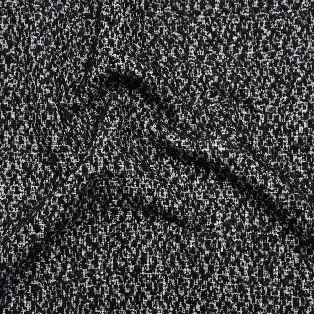 Tweedy Boucle - Black and White Abstract - Deadstock - Joann Fabrics