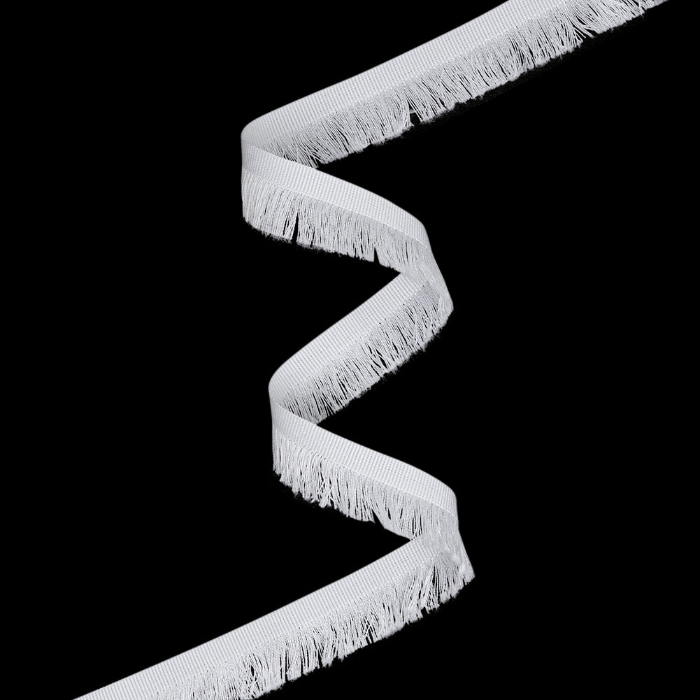 Cotton Grosgrain Ribbon with Fringe Made in Italy - 0.875