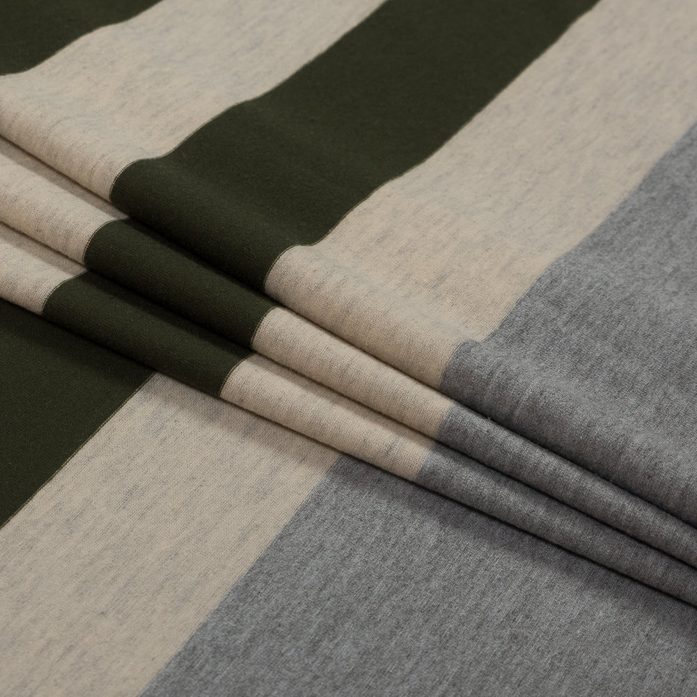 Olive, Oatmeal and Gray Awning Striped Jersey - Joann Fabrics