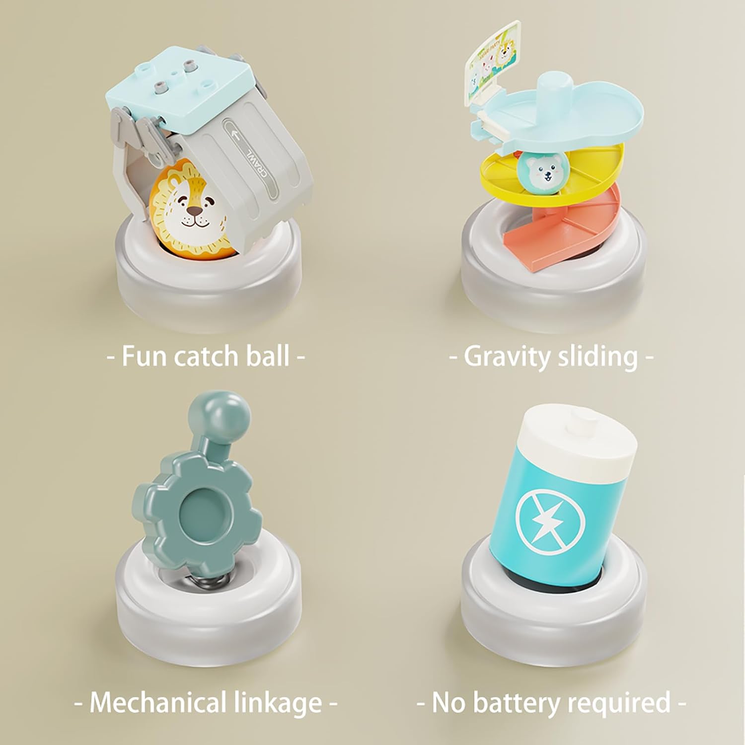 Ball Racer Toy Animal Ball Adventure, Race Track Game Set Round Ball Car Track ...