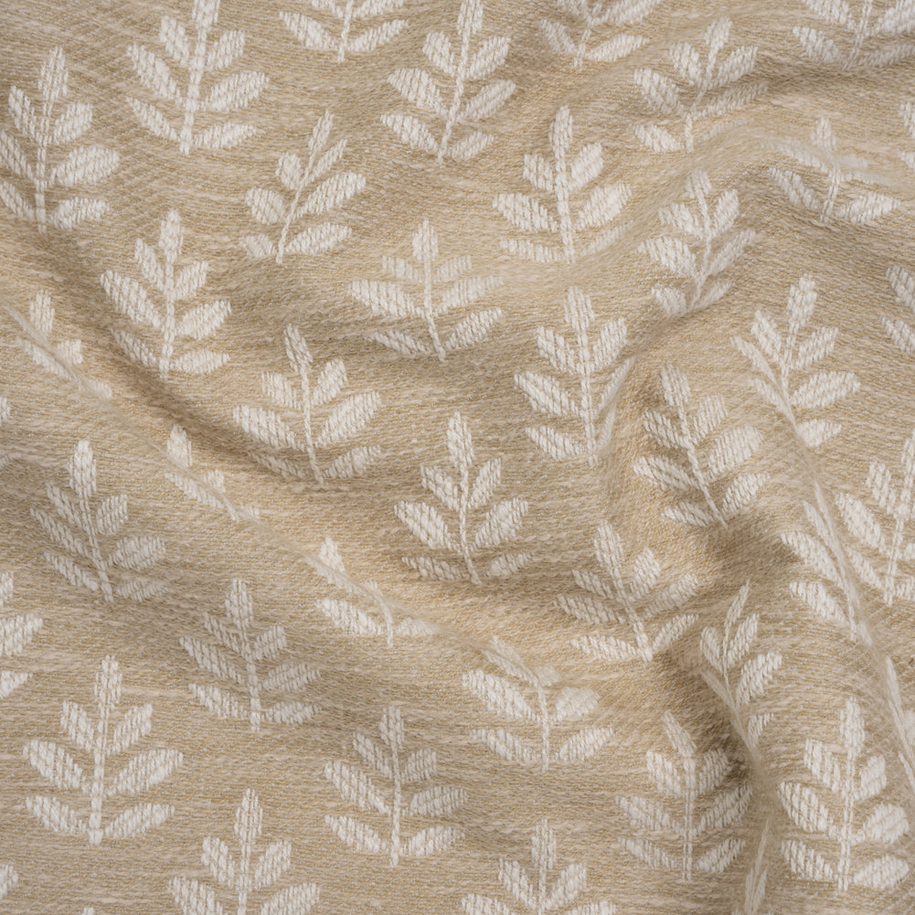 Polyester and Cotton Twill Jacquard - Natural Lines of Leaves - British Imported - Joann Fabrics