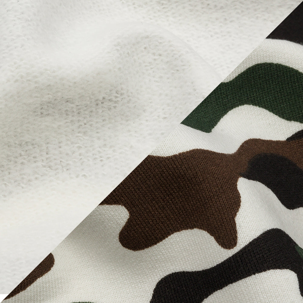 Green, Brown, and White Camouflage Cotton Brushed French Terry - Joann Fabrics