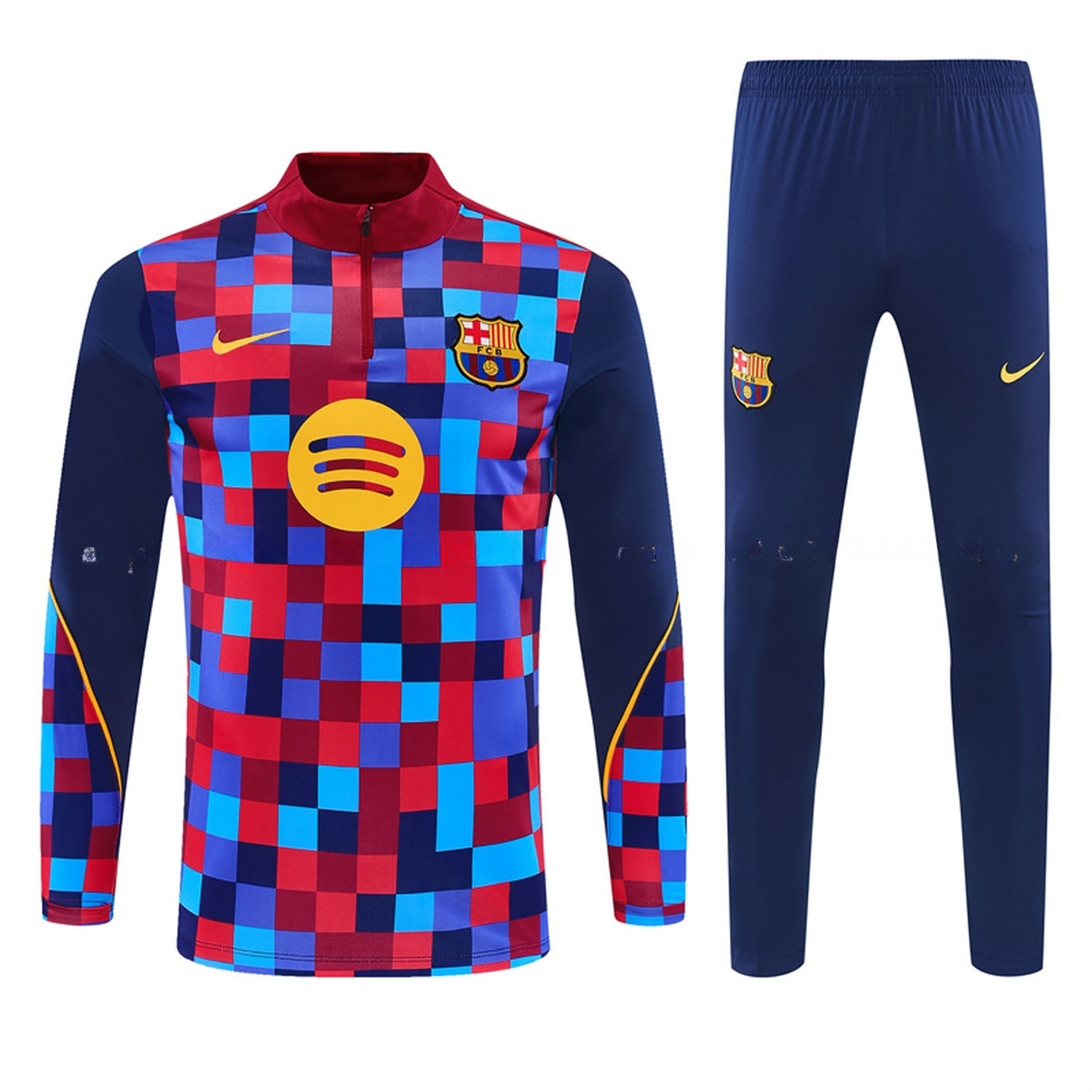 Barcelona 26-27 Long Sleeve Training Set - Camouflage Top & Deep Blue Pants - UnitedFutballJersey