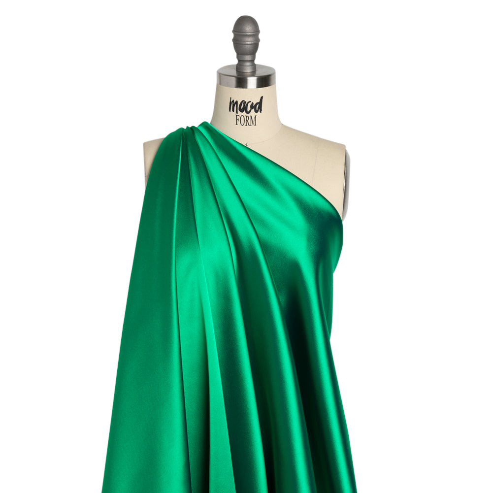 Stretch Satin Made in Italy - Kelly Green with Black Backing - Premium Collection - Joann Fabrics