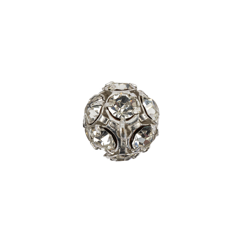 Vintage Swarovski Crystal Rhinestones and Silver Metal Shank Back Ball Button - 20L/12.5mm - Joann Fabrics