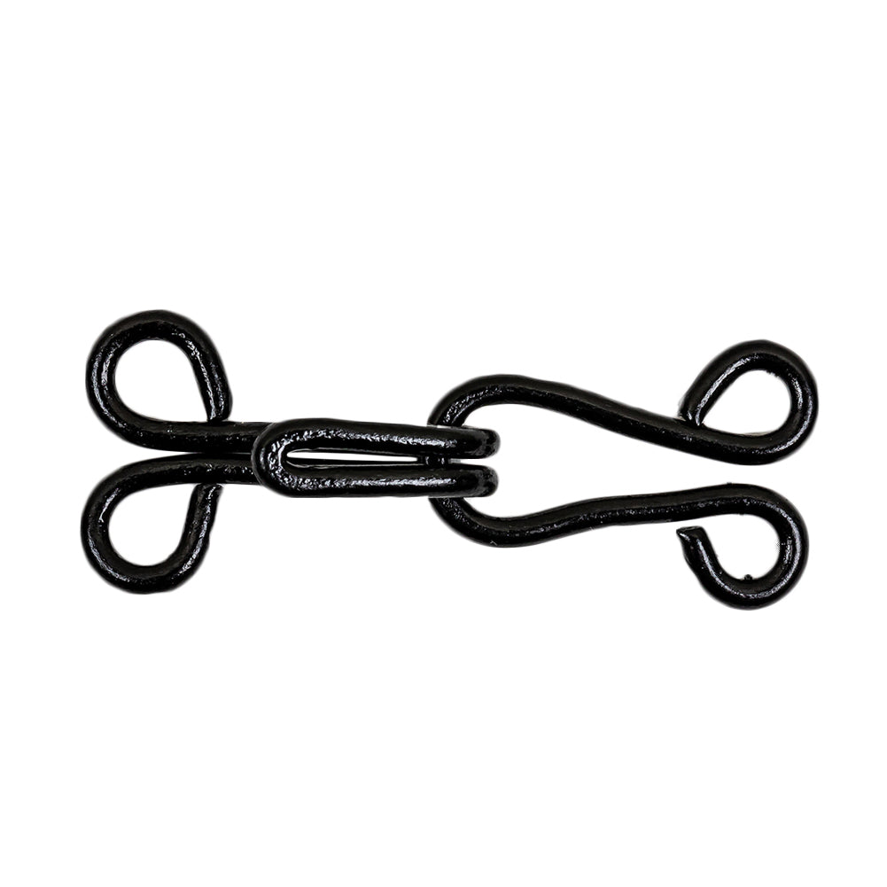 Black Metal Hook and Eye Closure - 0.625
