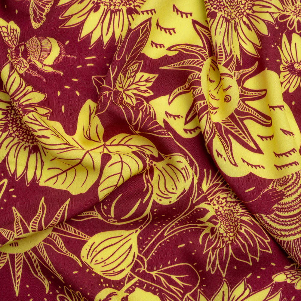 Mood Exclusive Magenta Your Solar Self Viscose Twill - Joann Fabrics