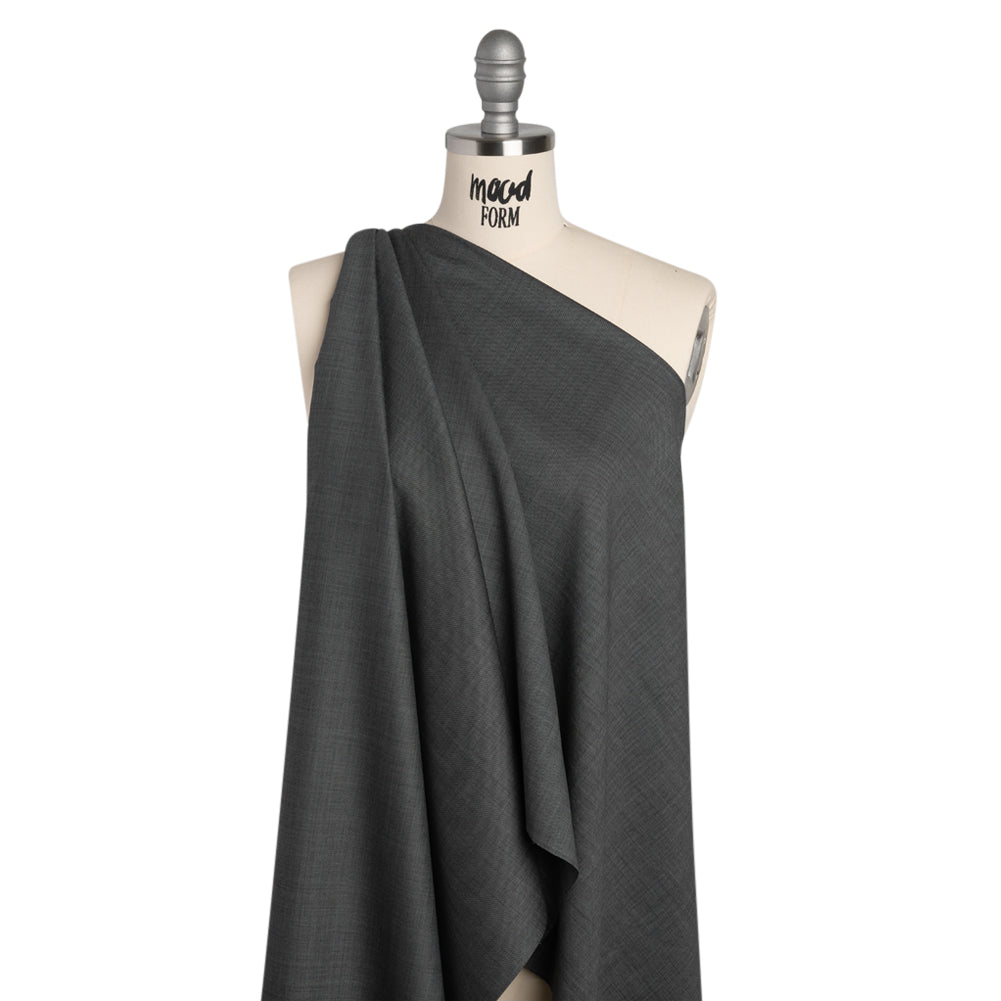 Wool Twill Suiting - Heathered Gray - Deadstock - Joann Fabrics