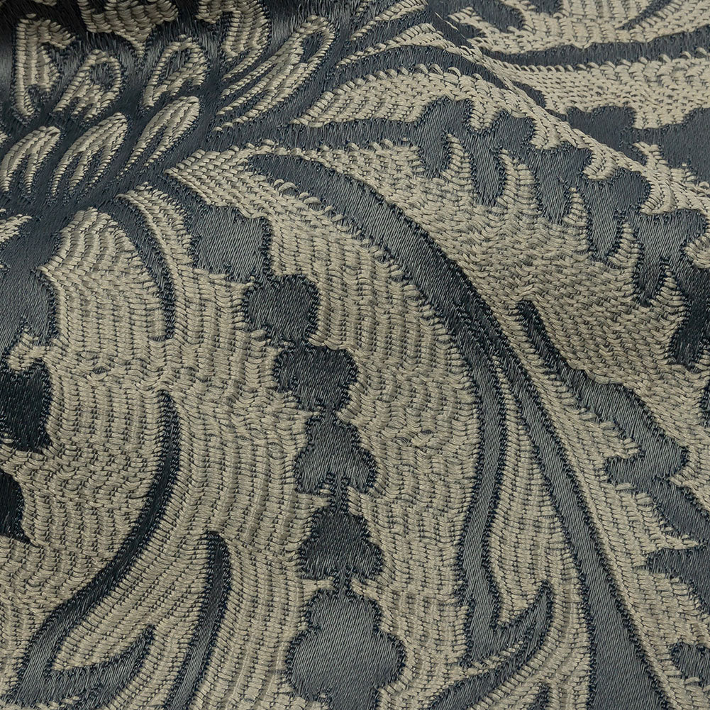 Drapery Jacquard - Graphite Leafy Damask - British Imported - Joann Fabrics