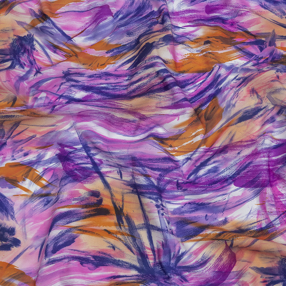 Pink, Purple and Orange Wild Brushstrokes Stretch Nylon Tricot - Joann Fabrics