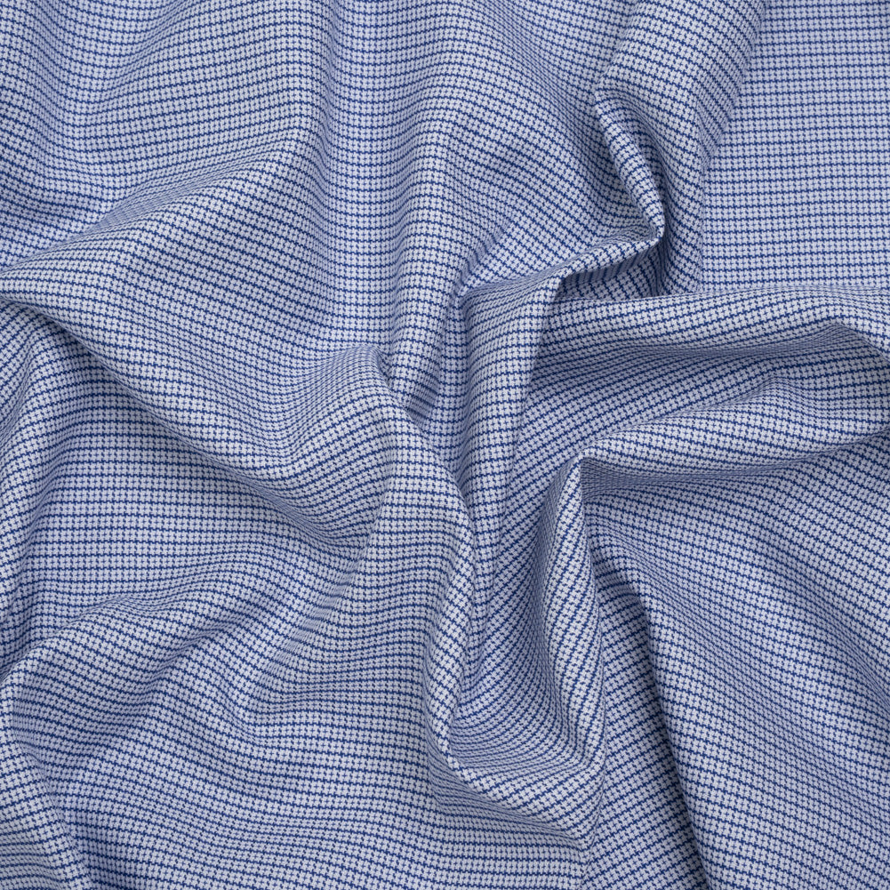 Cotton Oxford Shirting - Bright Blue and White Little Checks - Deadstock - Joann Fabrics