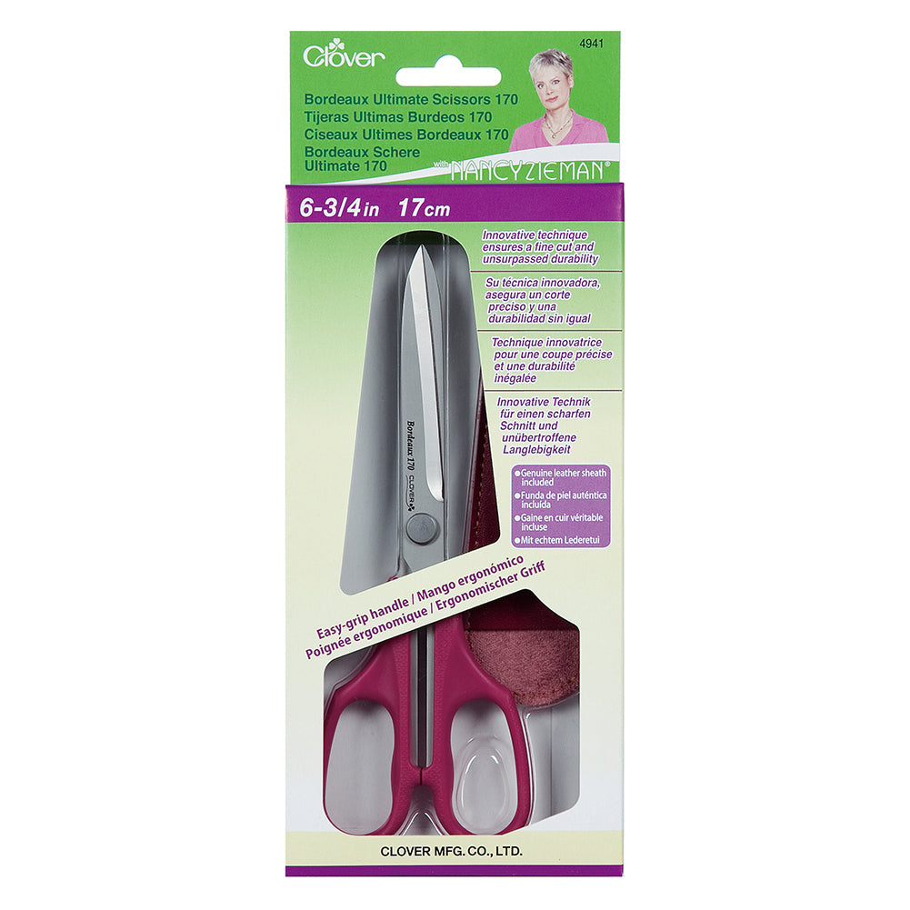 Clover Ultimate Scissors 170 with Nancy Zieman - Bordeaux - Includes Leather Sheath - Joann Fabrics