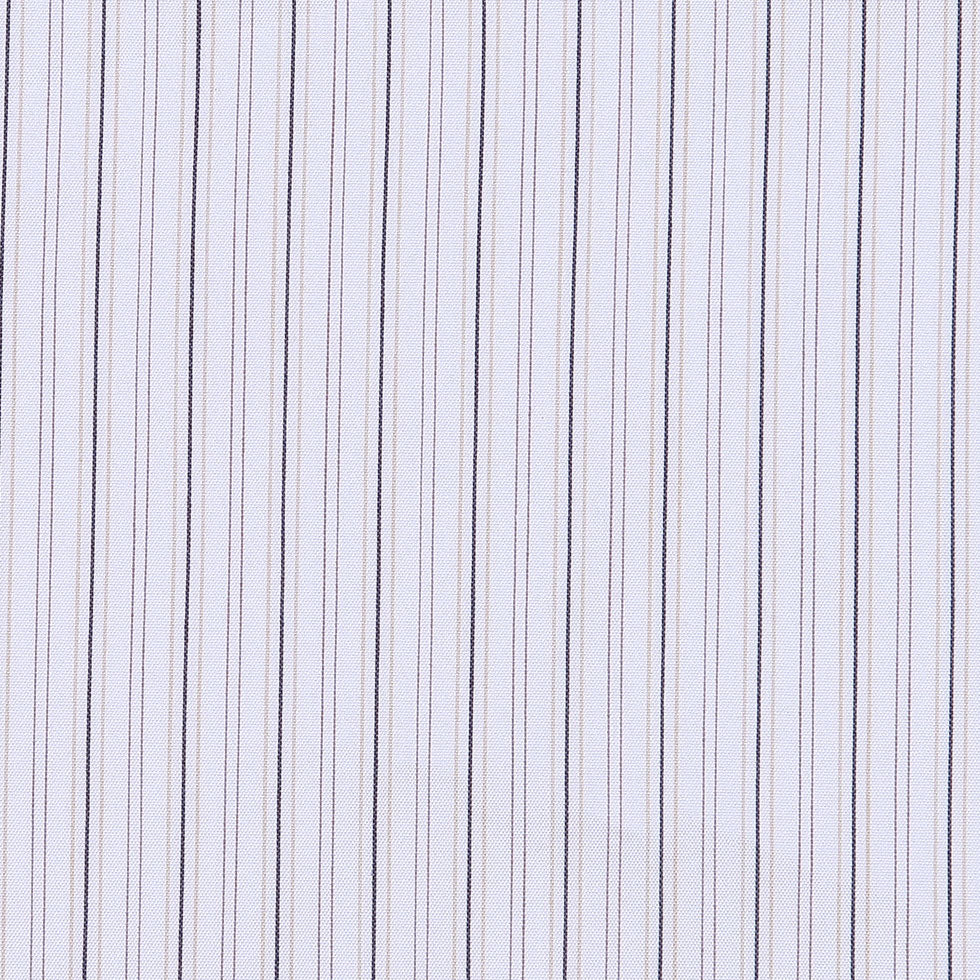 Warm White, Black and Brown Striped Stretch Cotton Shirting - Joann Fabrics