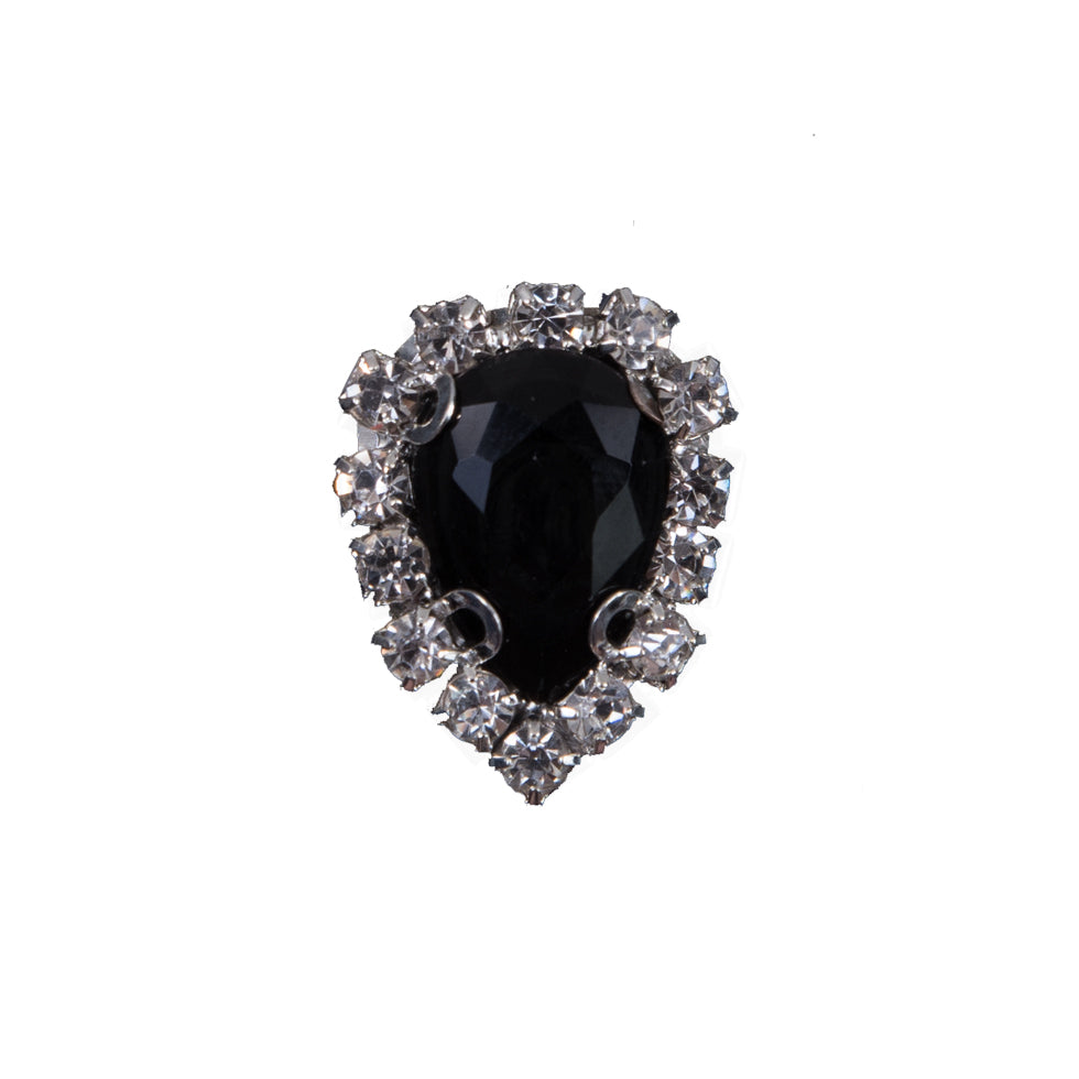 Italian Black Teardrop Rhinestone Button - 32L/20mm - Joann Fabrics