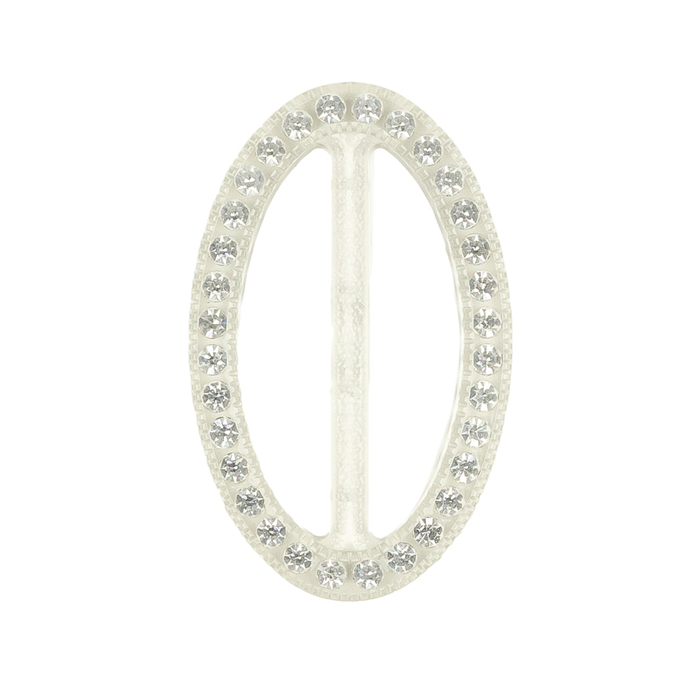 Vintage Crystal Rhinestones and Clear Oval Plastic Slider - 2