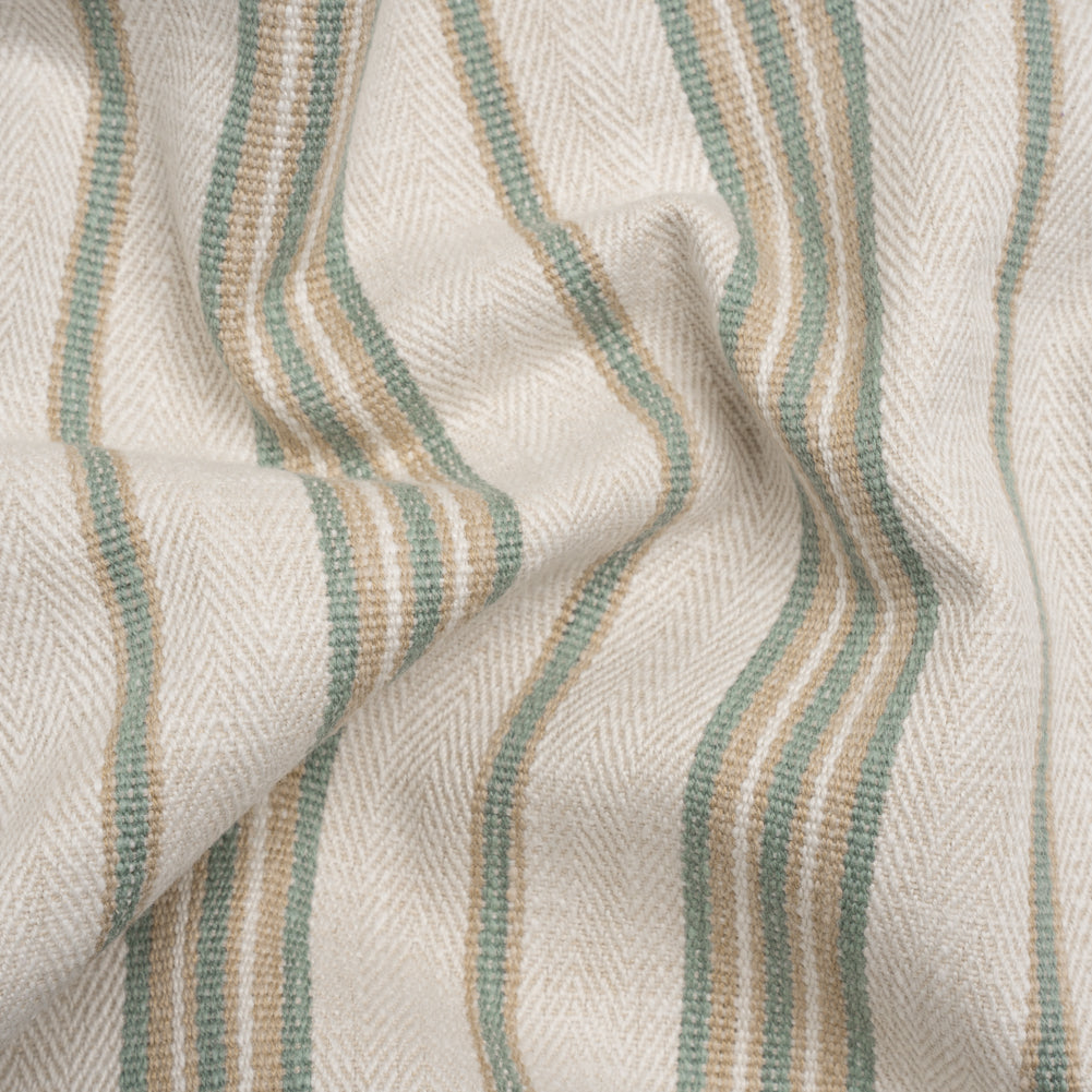 Polyester and Cotton Twill - Seafoam Herringbone Stripes - British Imported - Joann Fabrics