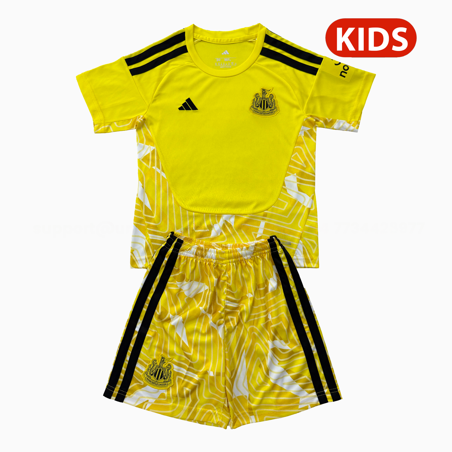 Newcastle United 26-27 Yellow Goalkeeper Kids Kit - UnitedFutballJersey