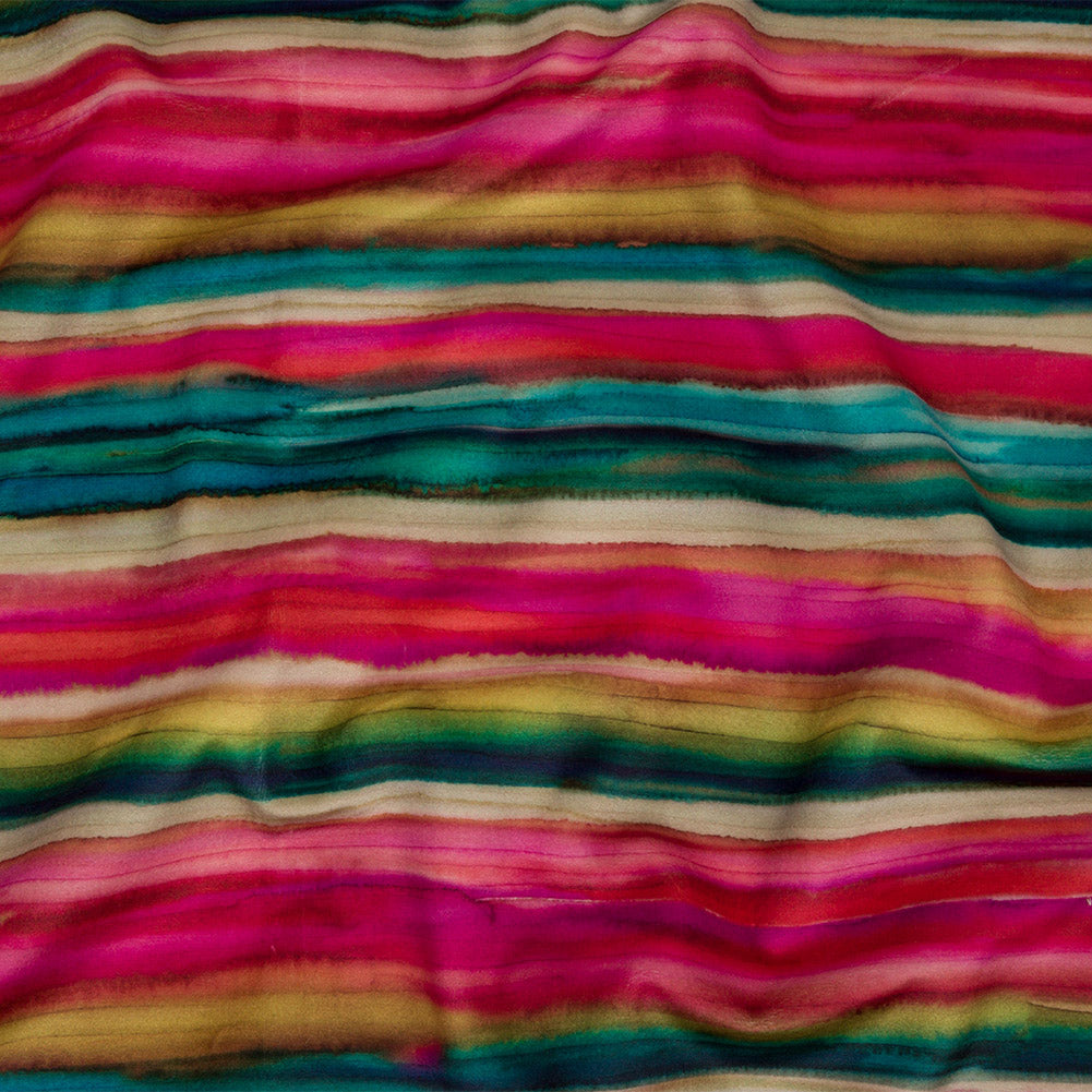 Printed Polyester Velvet - Rainbow Painterly Stripes - British Imported - Joann Fabrics
