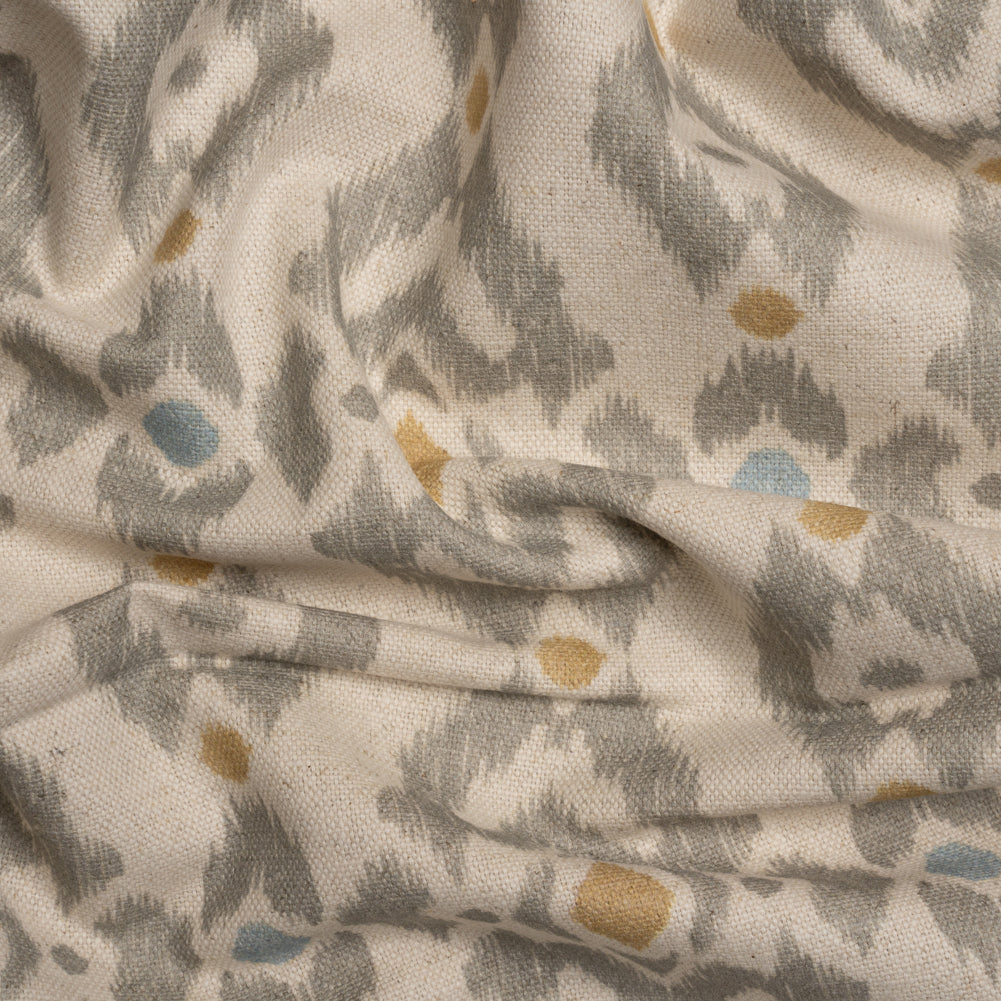 Cotton and Linen Canvas Print - Gold Ikat Geometries - British Imported - Joann Fabrics