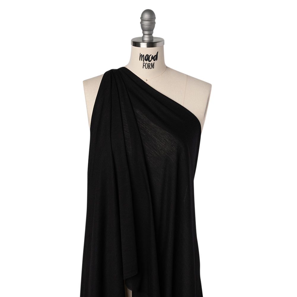 Lightweight Polyester Jersey Made in Italy - Black - Deadstock - Joann Fabrics