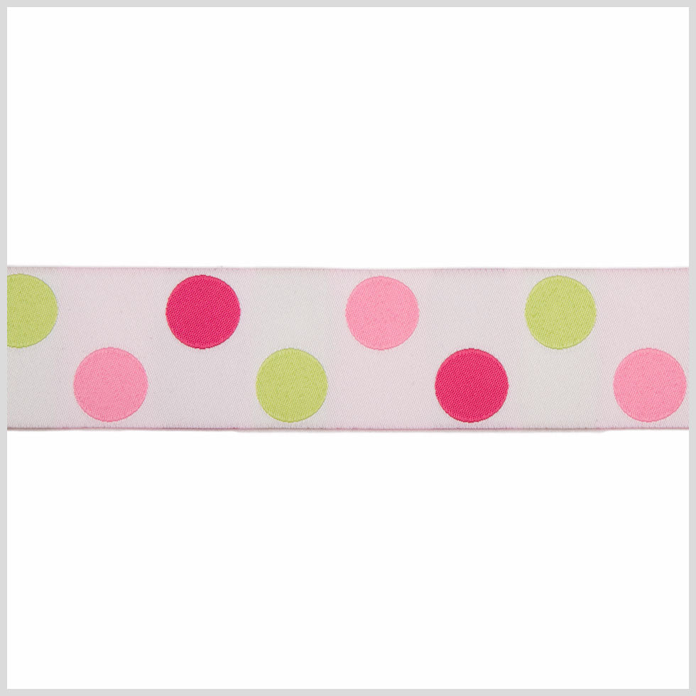White/Fuchsia/Green/Pink French Jacquard Ribbon - Joann Fabrics