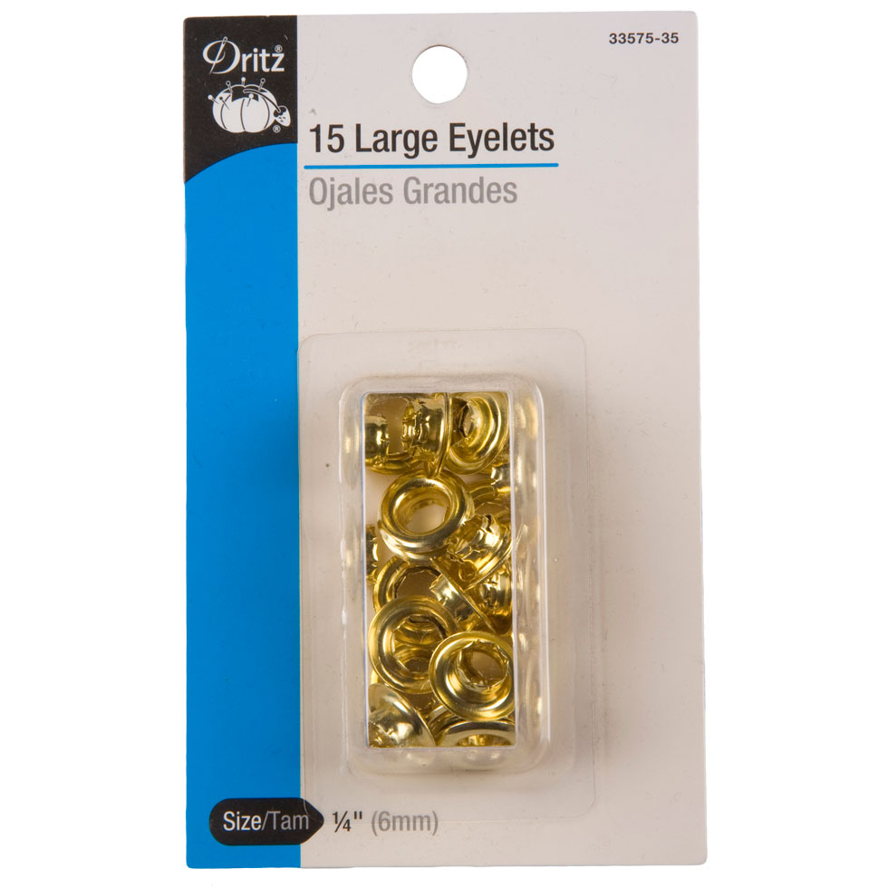 Dritz Large Gold Eyelets Size 1/4