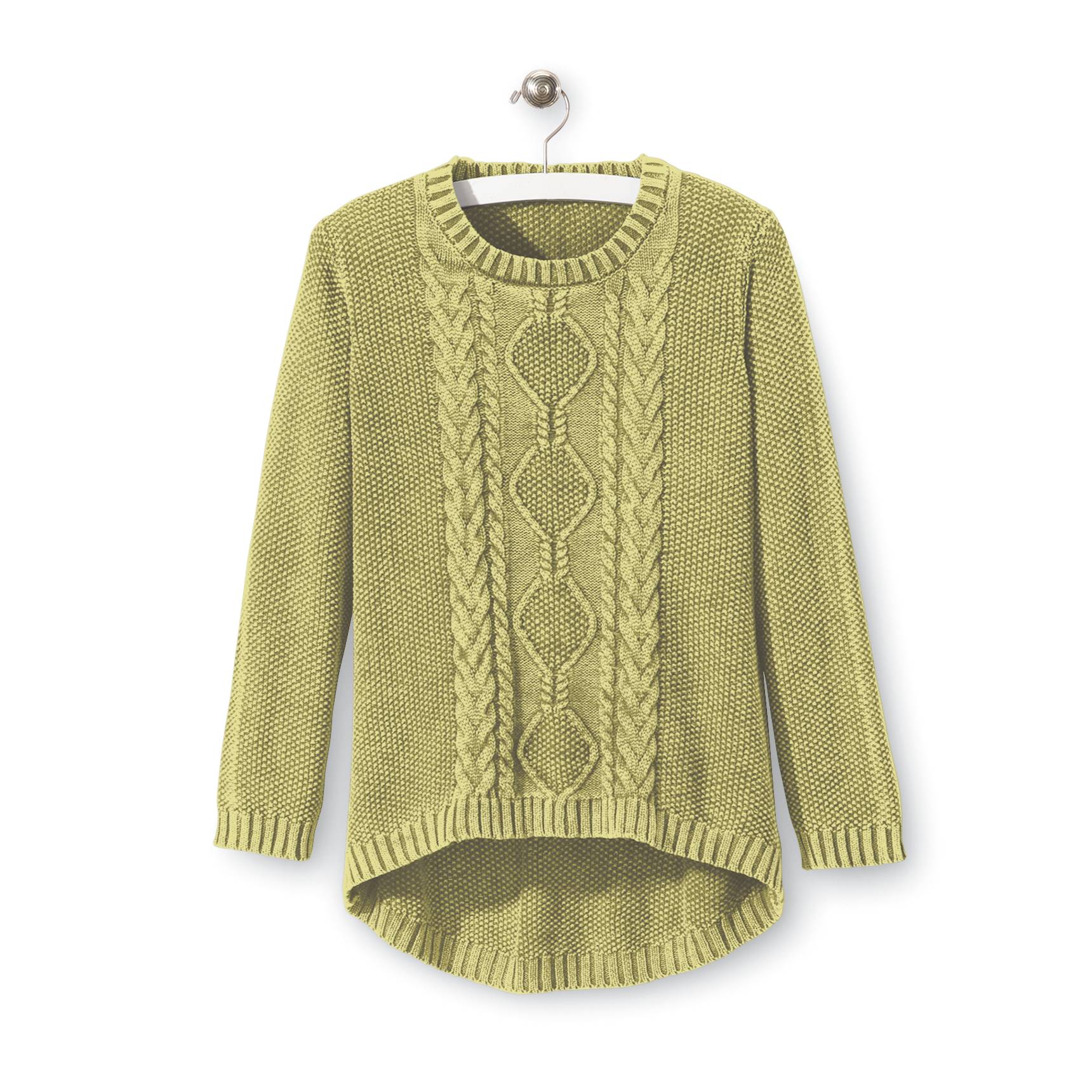 Vintage-Wash Cotton Cable Pullover Sweater, Front Pockets, Long Sleeve - Northstyle Catalog