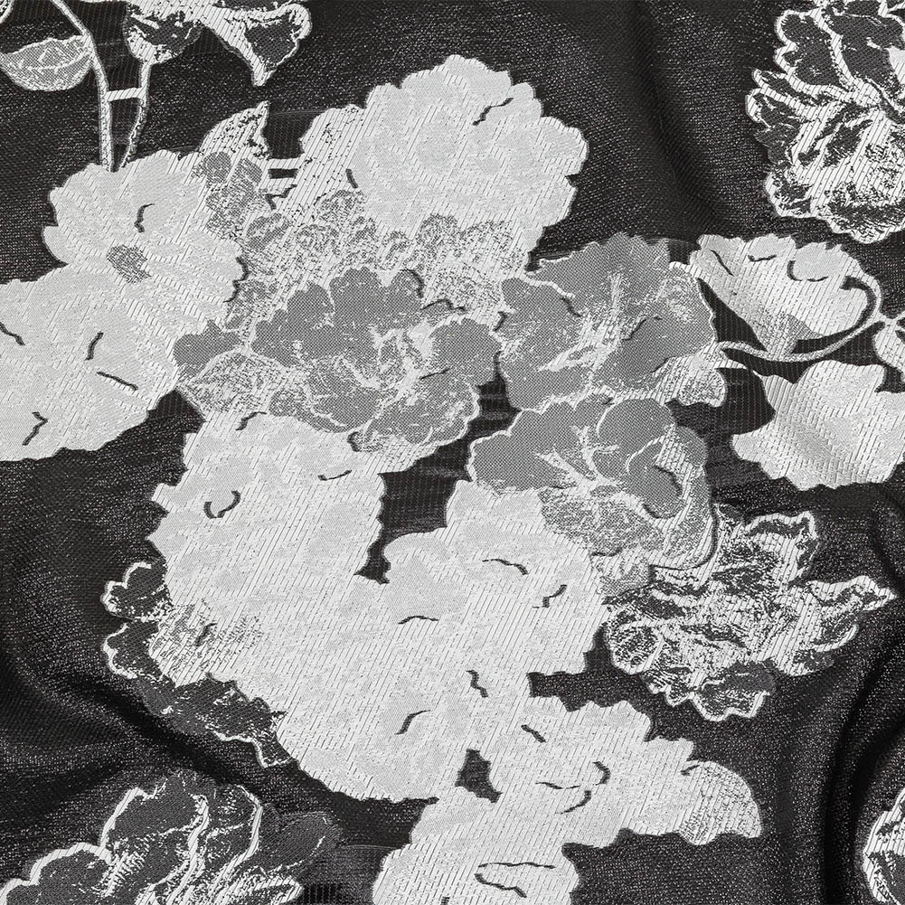 Metallic Black and White Floral Luxury Burnout Brocade - Joann Fabrics