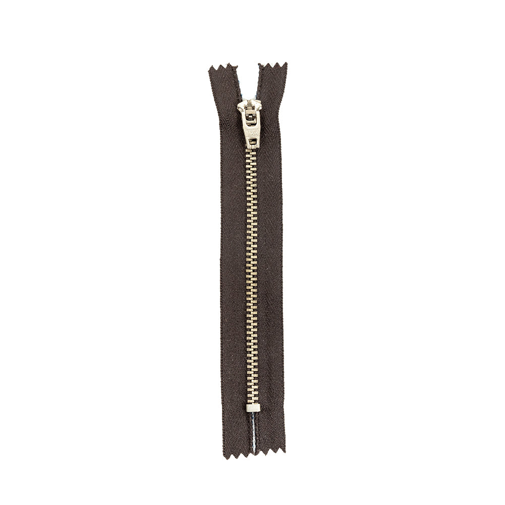 YKK Chocolate Torte Metal Closed Bottom Zipper with Silver Teeth - 5