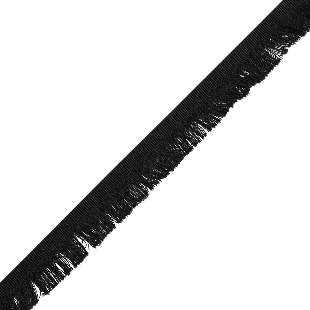 Cotton Grosgrain Ribbon with Fringe Made in Italy - 0.875