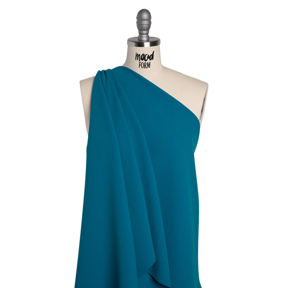 Stretch Polyester Crepe by Alex Perry - Teal - Designer Deadstock - Joann Fabrics