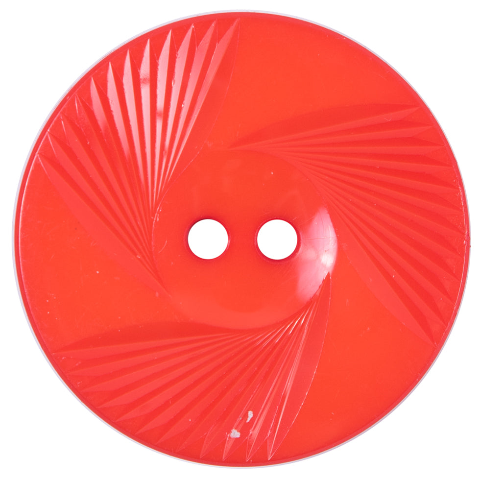 Plastic 2-Hole Button Made in Italy - 64L/40.5mm - Red Orange Fanning Rays - Joann Fabrics